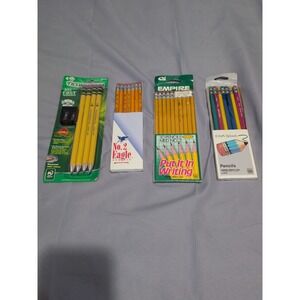 Vintage School Pencils Lot Ticonderoga Eagle Empire Berol‎ No.2 Soft Splash USA